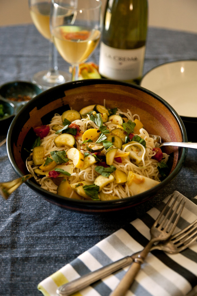 Top 14 Summer Recipes Roundup: Angel Hair Pasta with Summer Squash and Cherry Tomatoes