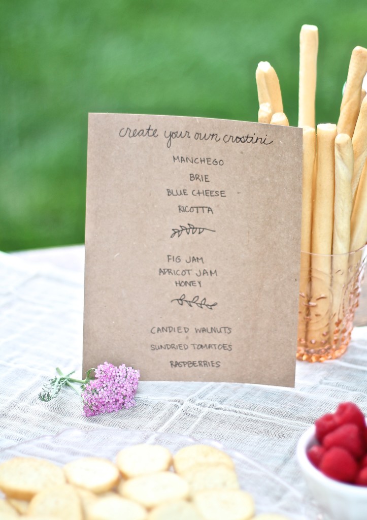 Create your own crostini bar for showers, celebrations & impromptu gatherings