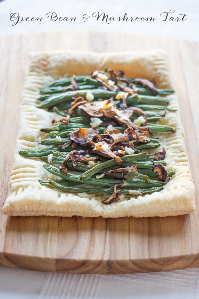 This delicious green bean and mushroom tart is made from leftovers- and is amazingly delicious!