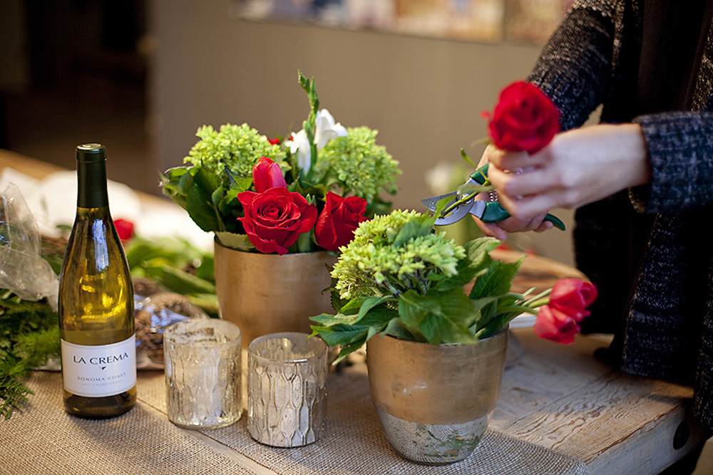 Holiday floral arrangement