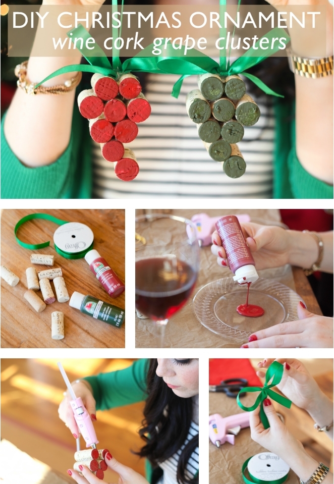DIY cork grape clusters: Our favorite DIYs are always ones that you can do with a glass of wine. So, pour yourself a glass of Pinot Noir (save that cork!) and plug in your hot glue gun.