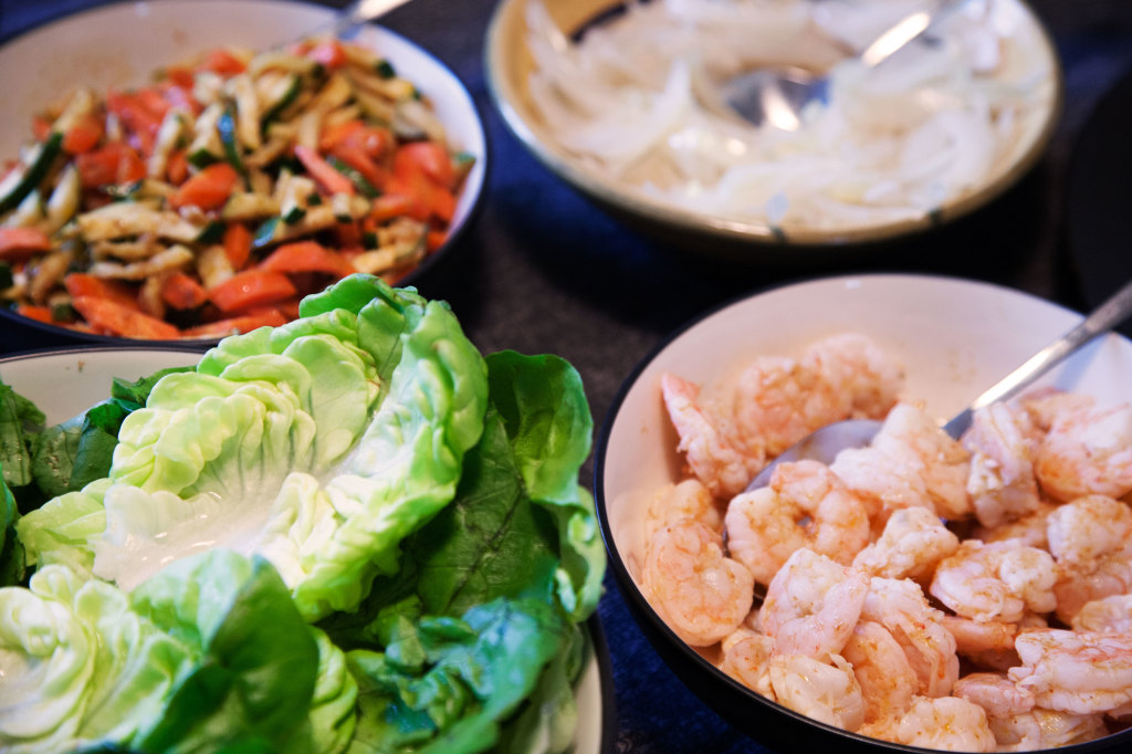 Arrange ingredients in bowls and let guests serve themselves