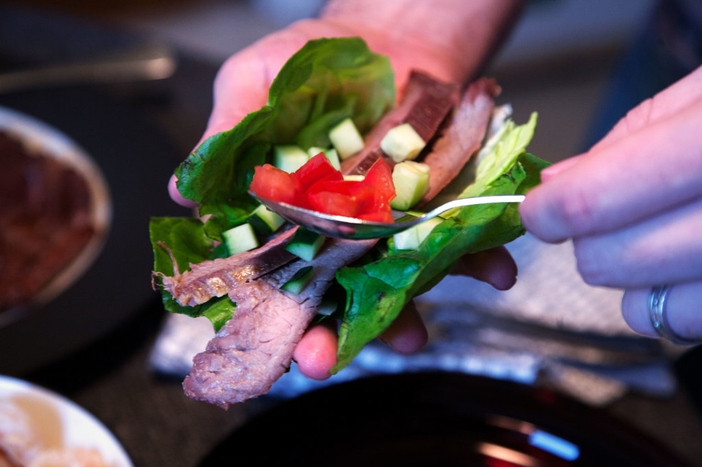 Thai Spicy Beef Salad Reimagined as a Lettuce Wrap