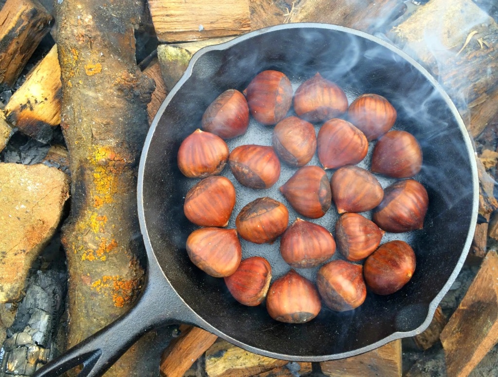 How to roast chestnuts in a cast iron skillet