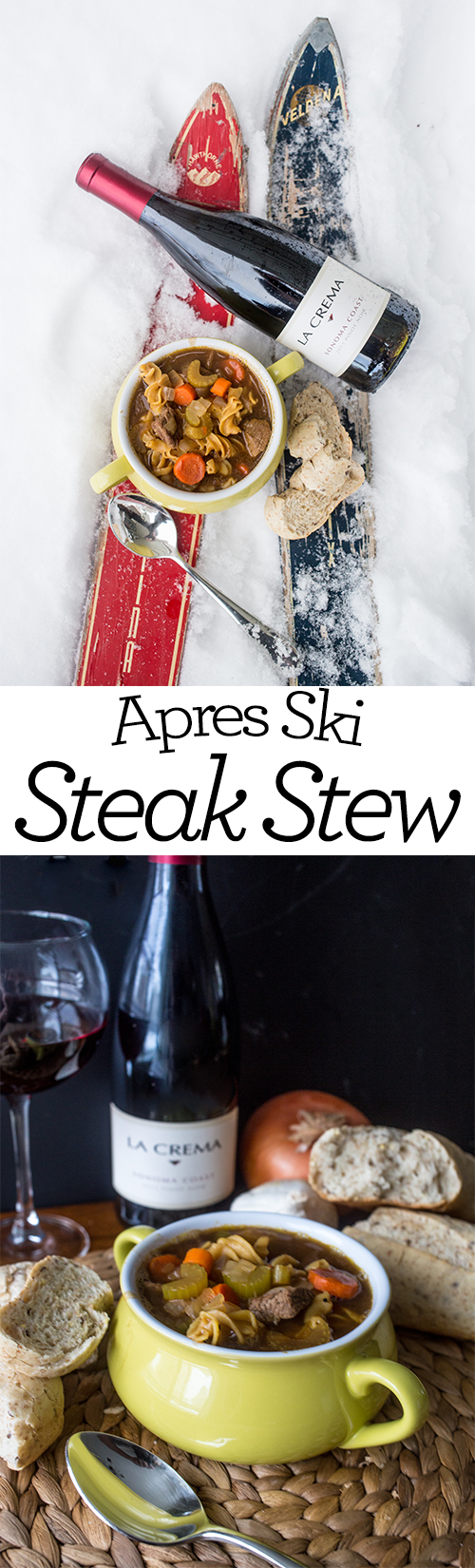 Apres ski steak stew- this is a delicious, hearty meal you can toss into a crockpot before a long day outside!