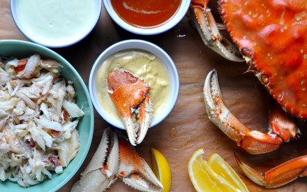 Fresh Dungeness Crab with Three Dipping Sauces