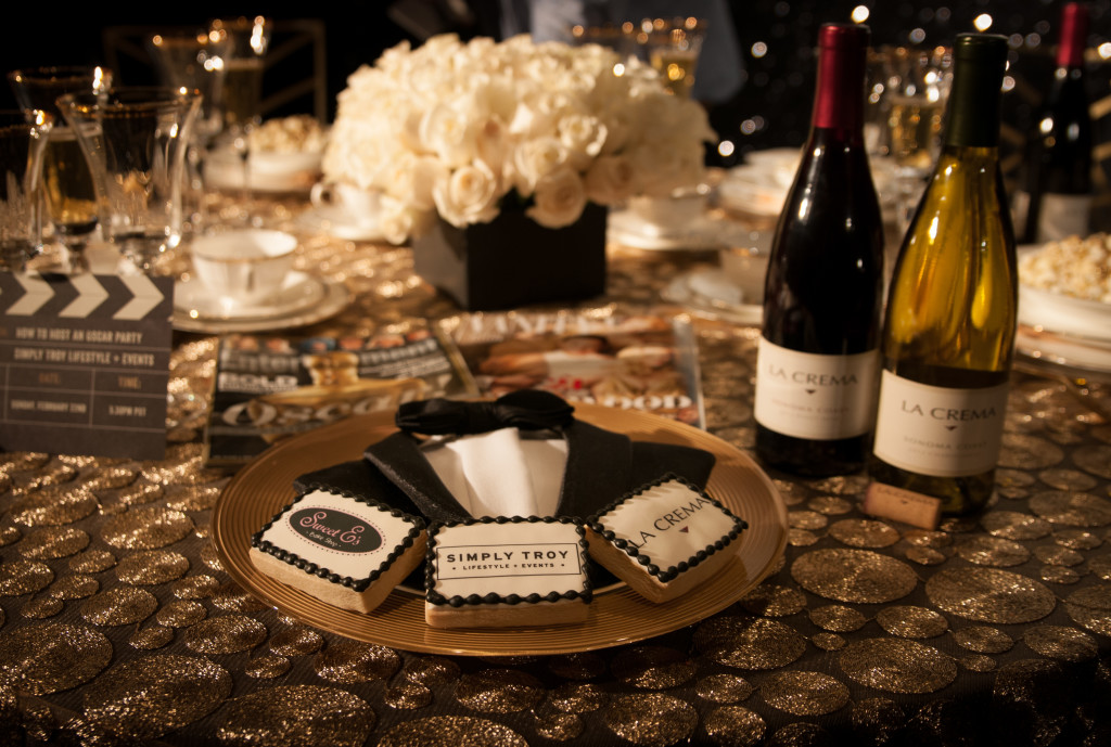 A selection of logo cookies for a dessert bar