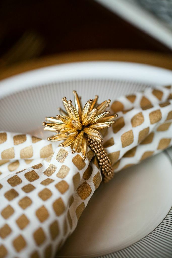 Gold and silver add a modern pop to your place setting.