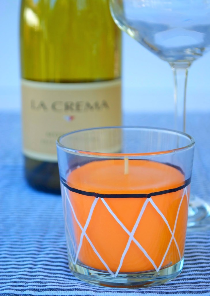 Basketball candle and La Crema Wine