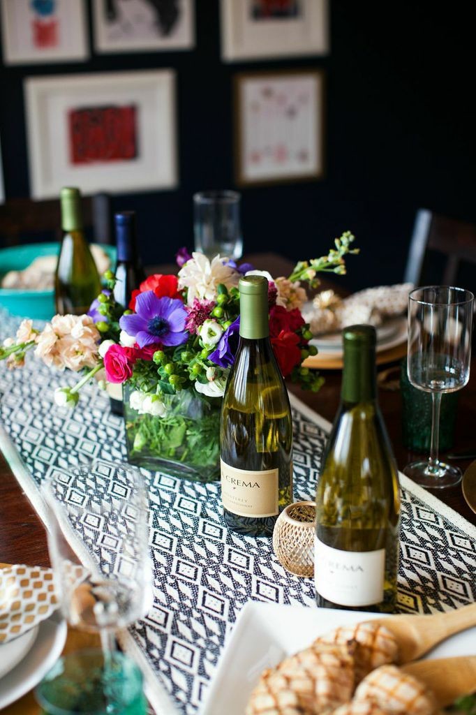 Tablescape with La Crema wine.