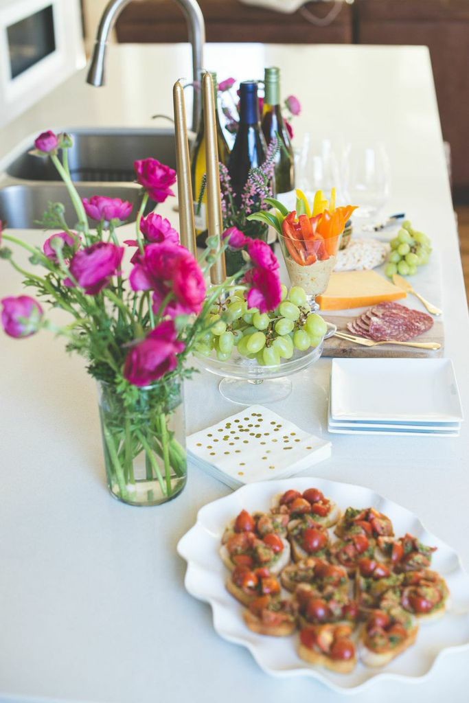Add colorful flowers to brighten up your Happy Hour spread!