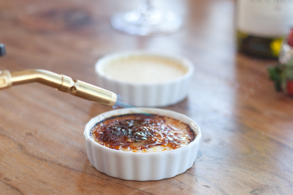 Keep a close eye on your blowtorch when finishing the creme brulee.