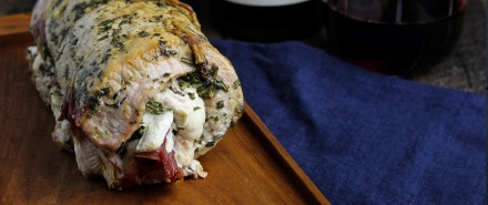 Prosciutto, Mozzarella & Sage Pesto Stuffed Pork Tenderloin