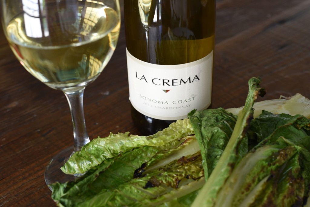 Grilled Romaine Salad and White Wine