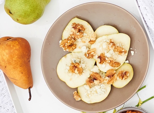 Pear Crisps with Gorgonzola & Walnuts