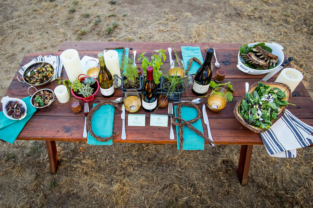 Harvest dinner with rack of lamb