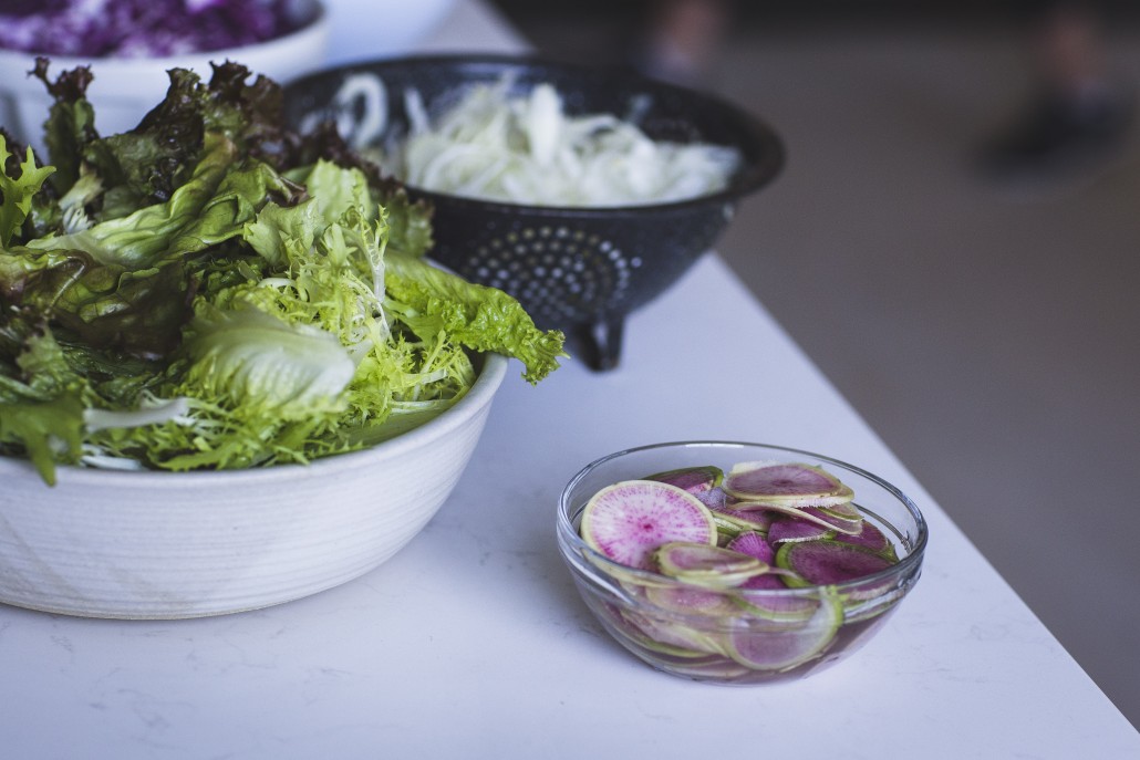 Mixed Greens Salad with Shaved Fennel and Radishes