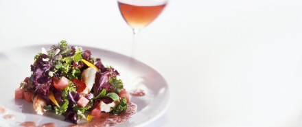 Crab and Watermelon Salad with Strawberry Vinaigrette hero image