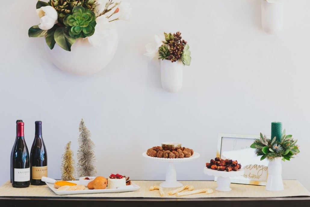 Set out small bites on a table for your guests to pick from without needed to serve.