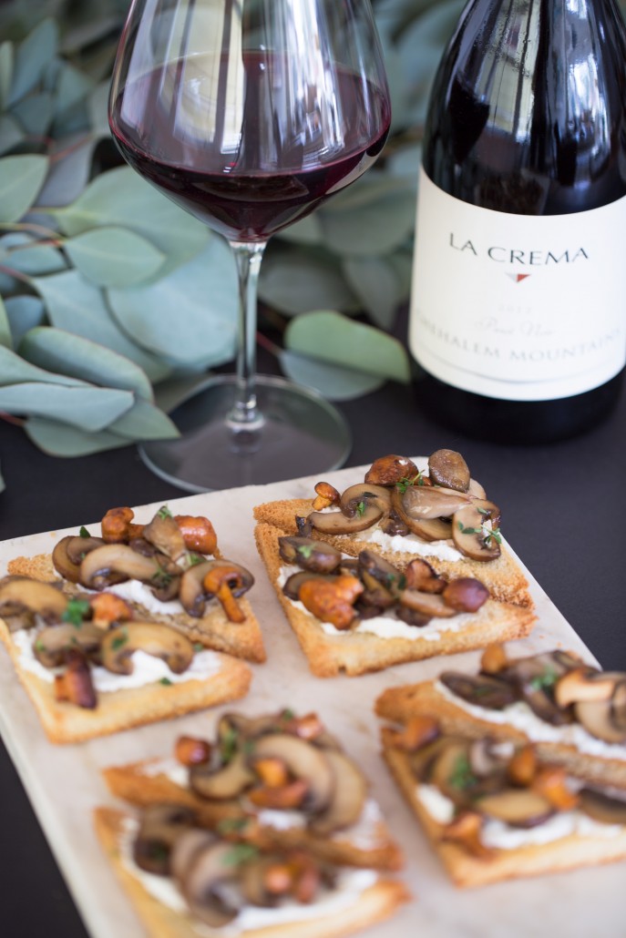 mushroom toasts - holiday dinner menu