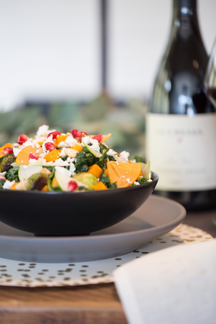 roasted root vegetable and kale salad - holiday dinner menu