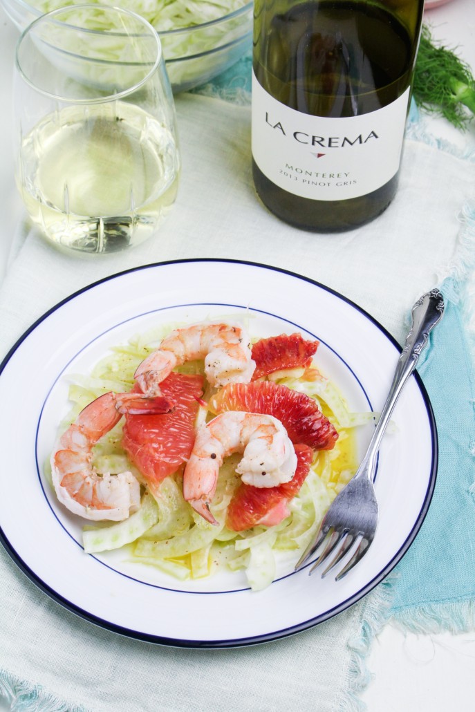 White Wine Poached Shrimp, Citrus, and Fennel Salad