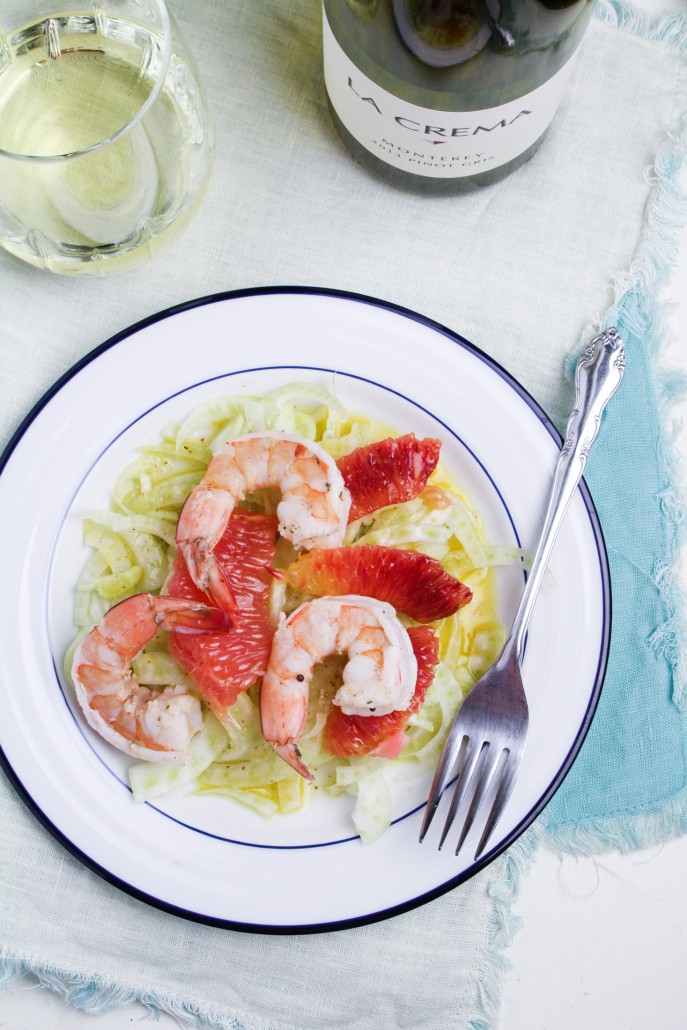 White Wine Poached Shrimp, Citrus, and Fennel Salad