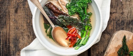 Spicy Lemongrass Chicken Stock and Winter Veggies