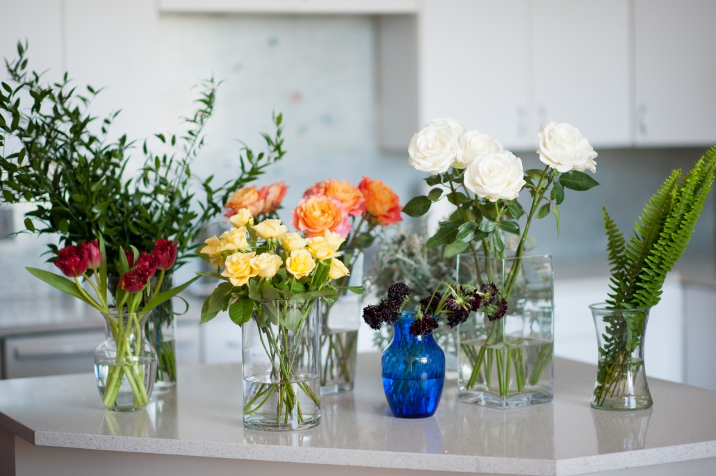 Flowers and greenery to design flower arrangements