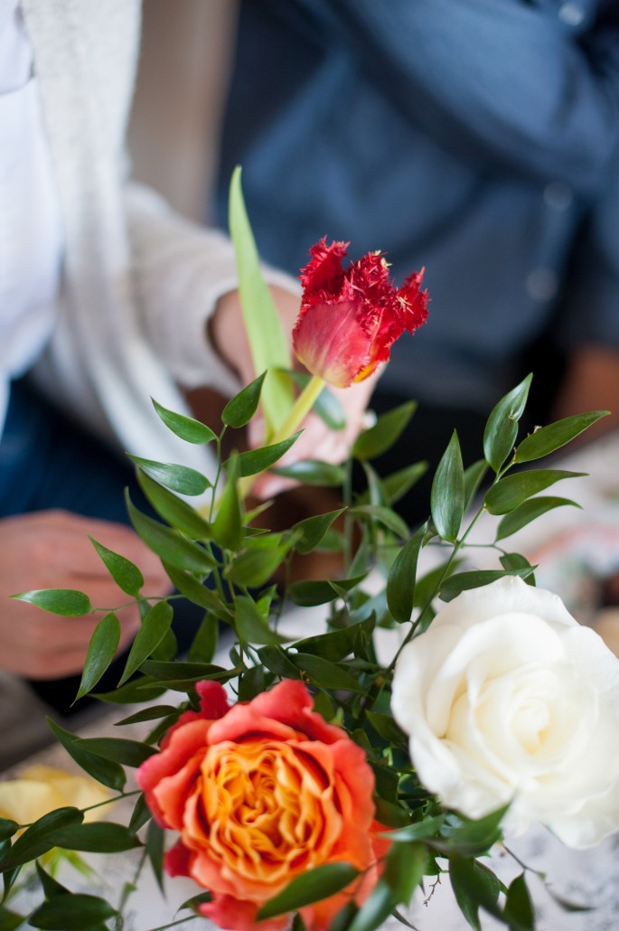 Bunching flowers to get them just right!