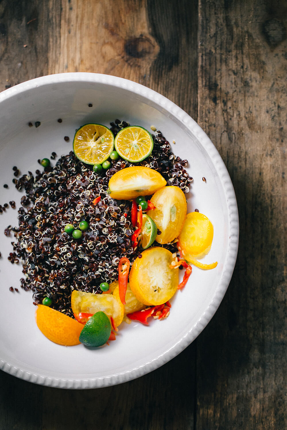 Crispy Quinoa, Broiled Calamari, and Citrus Salad