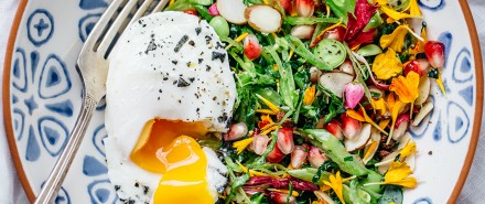 Fresh Prince of Brunch: Spring Greens, Edible Flowers & Poached Eggs