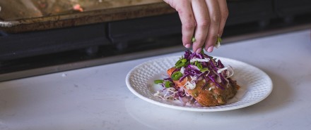 Honey Mustard Glazed Salmon with a Spring Slaw