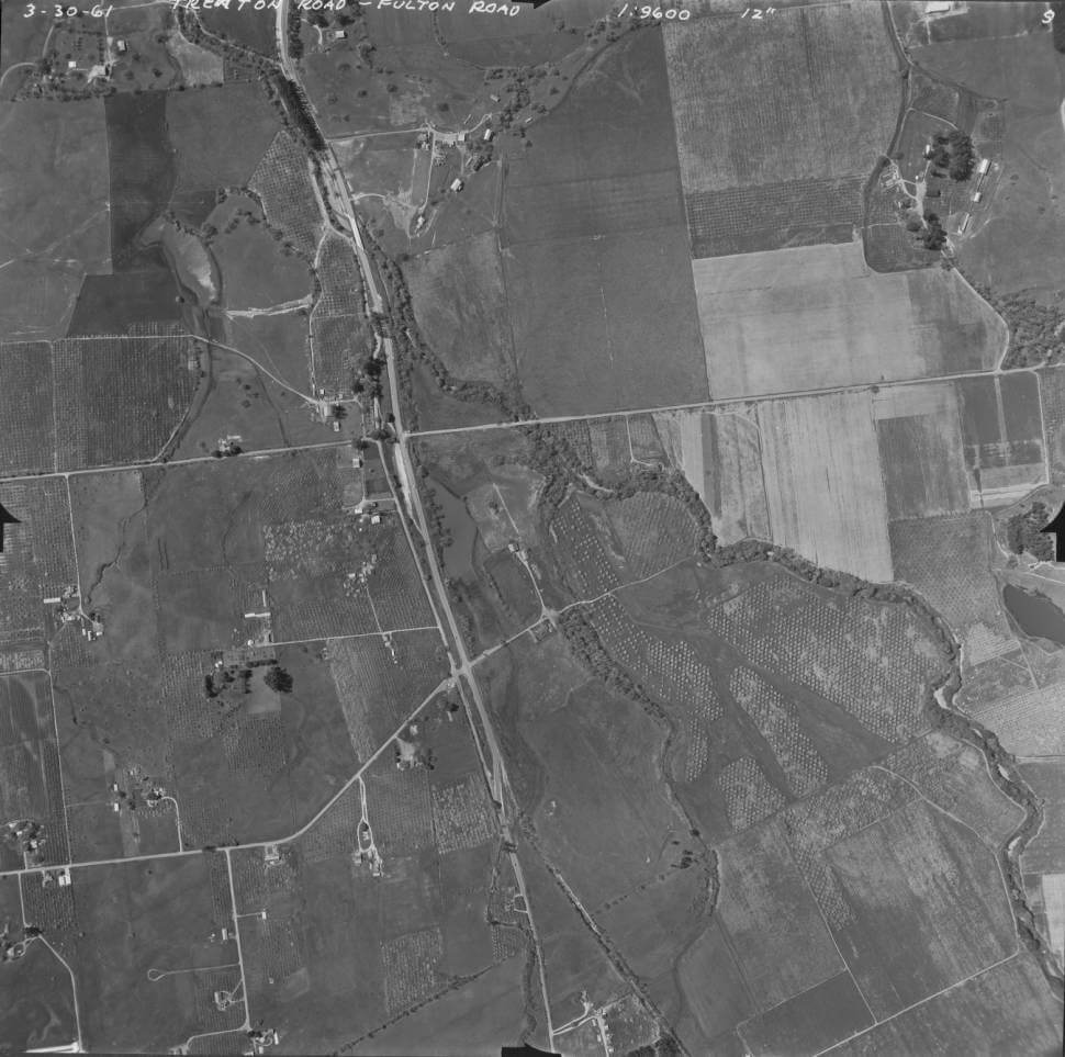 Aeriel view of Saralee's Vineyard in 1961 and the surrounding area.