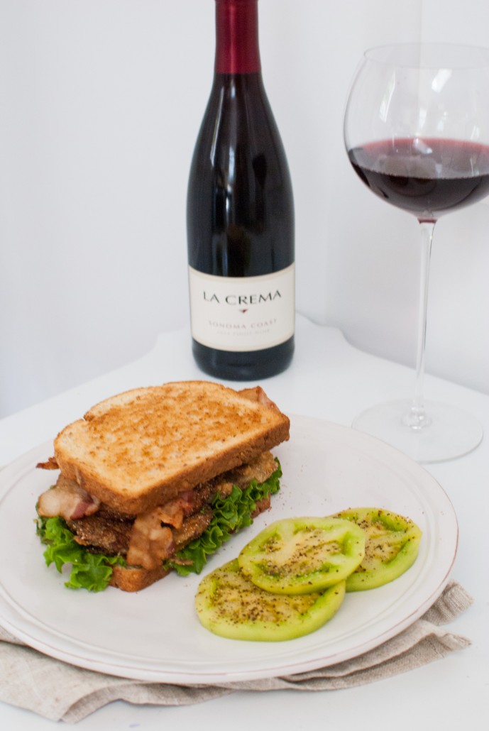 Fried Green Tomato BLT paired with La Crema Sonoma Coast Pinot Noir