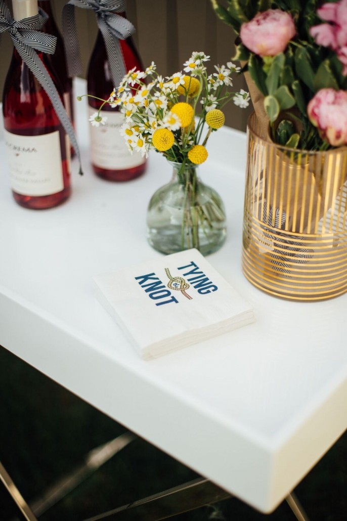 Tying the Knot napkins and theme for a bridal shower