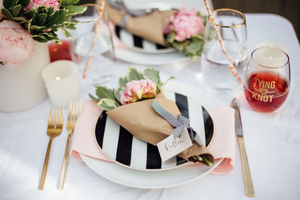 Place setting for your DIY bridal shower