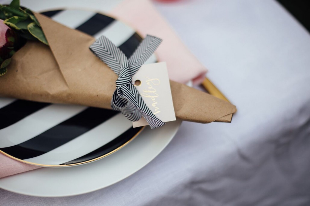 Place settings for a DIY bridal shower