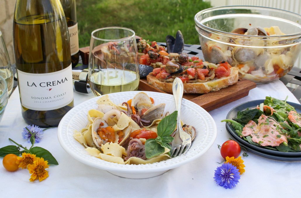 Seafood Pasta with Squid, Clams, and Tomatoes