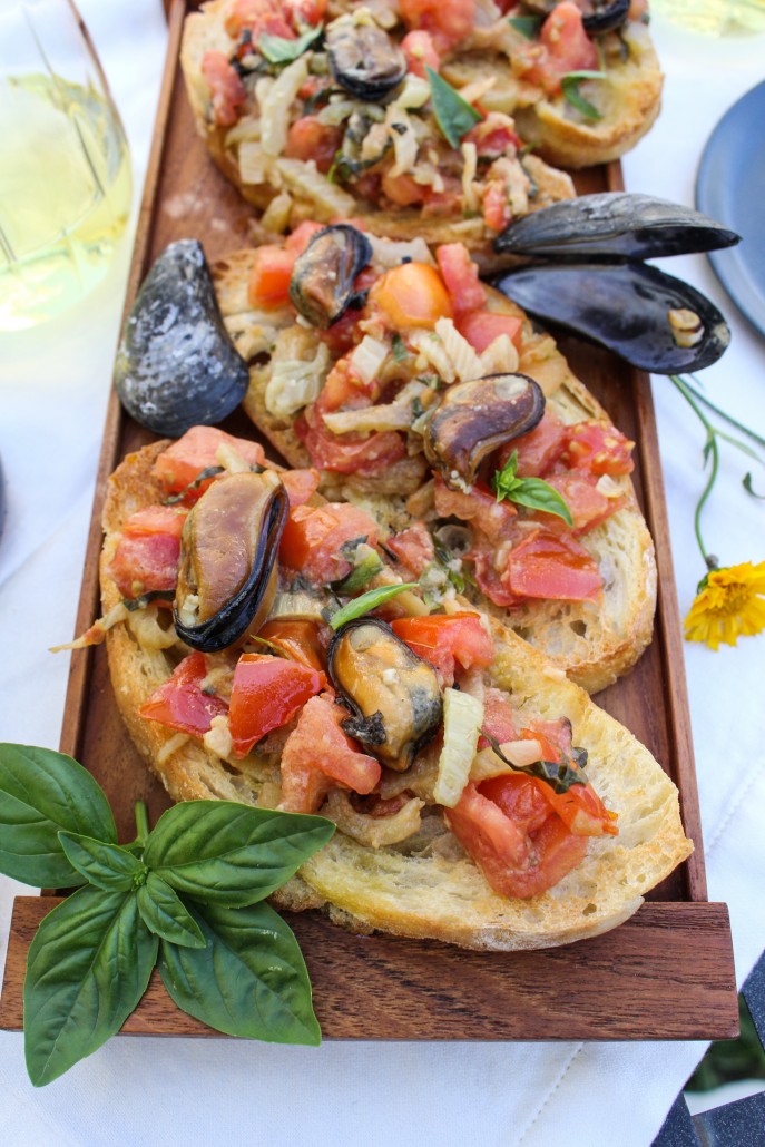 Italian Seafood Dinner: Mussels Bruschetta