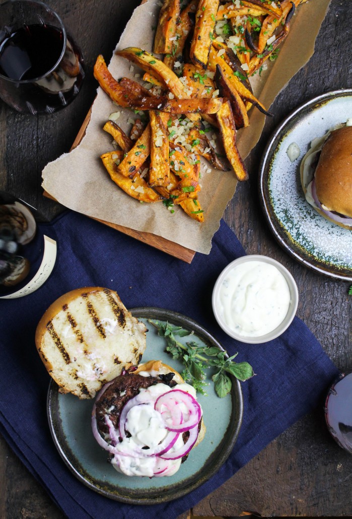 Greek Lamb Burgers with Lemon Garlic Aioli