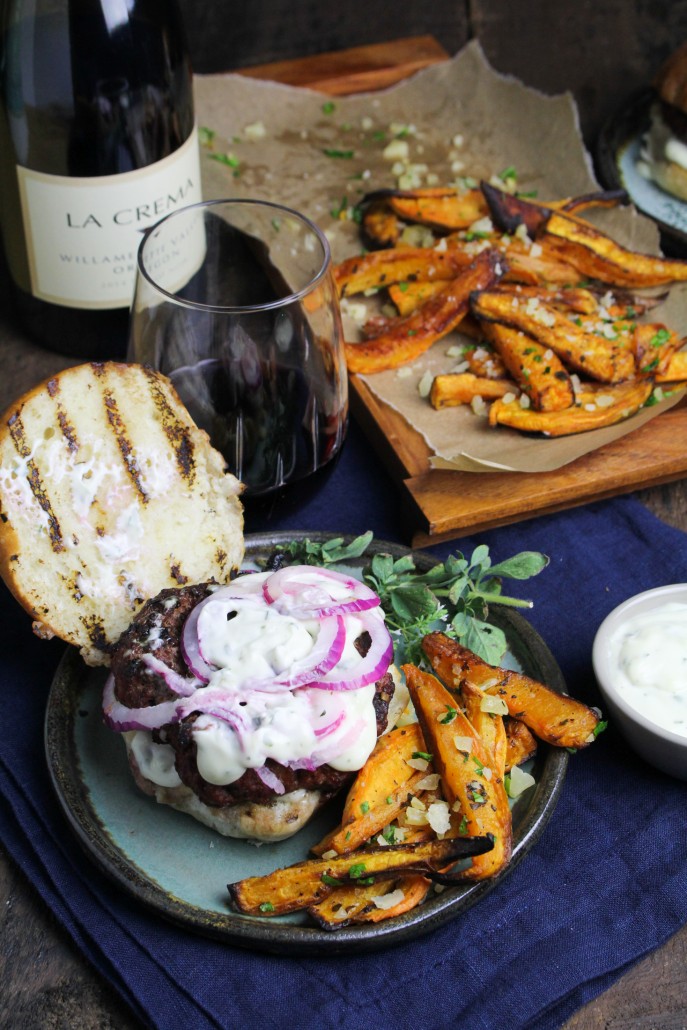 Greek Lamb Burgers with Lemon Garlic Aioli