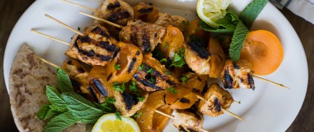 Yogurt Marinated Apricot Chicken Skewers hero image