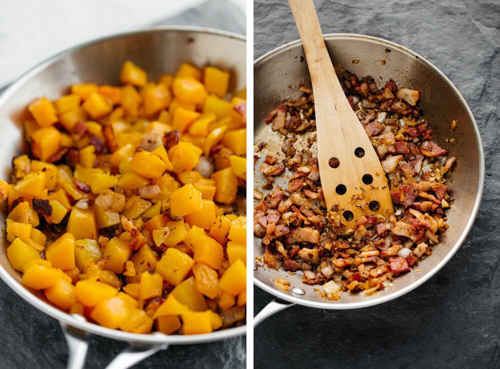 Roasted Squash Conchiglie with Chipotle, Brussels Sprouts and Walnuts