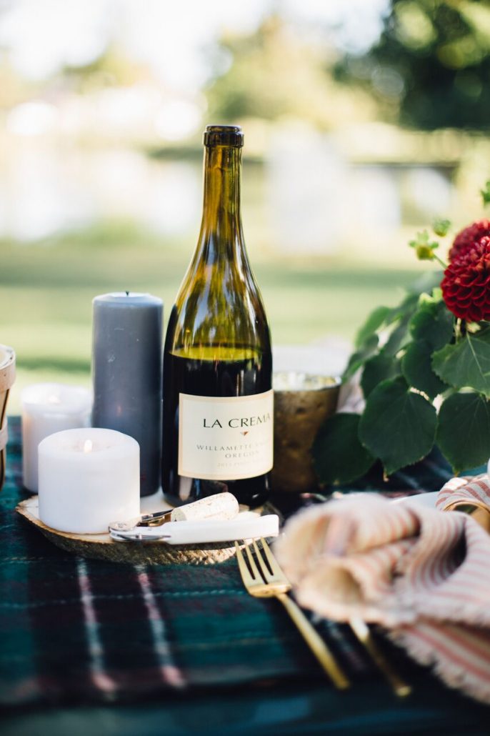 Pinot Noir, especially La Crema's Willamette Valley Pinot, is a wonderful wine to enjoy during your fall al fresco dinner party