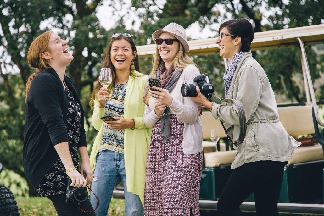 Bloggers enjoying the vineyard tour at the La Crema Estate at Saralee's Vineyard
