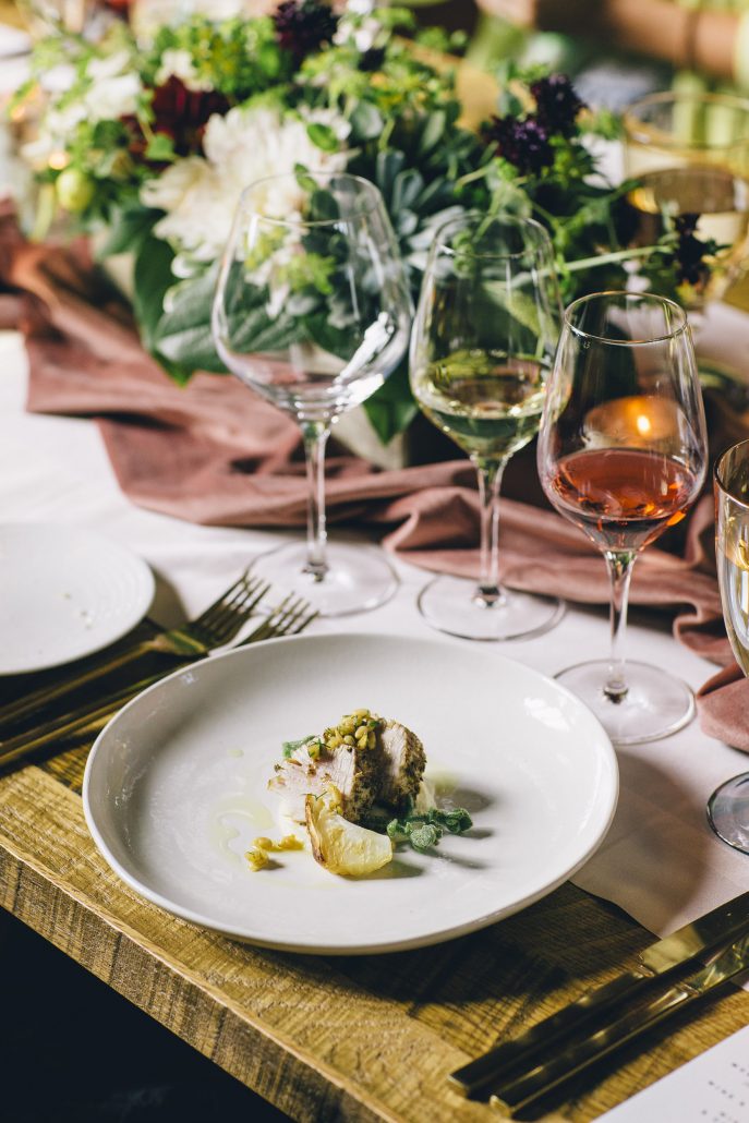 Tombo Tuna with Celery Root, Pine Nuts, and Preserved Lemon, served at a private lunch at the La Crema Estate at Saralee's Vineyard