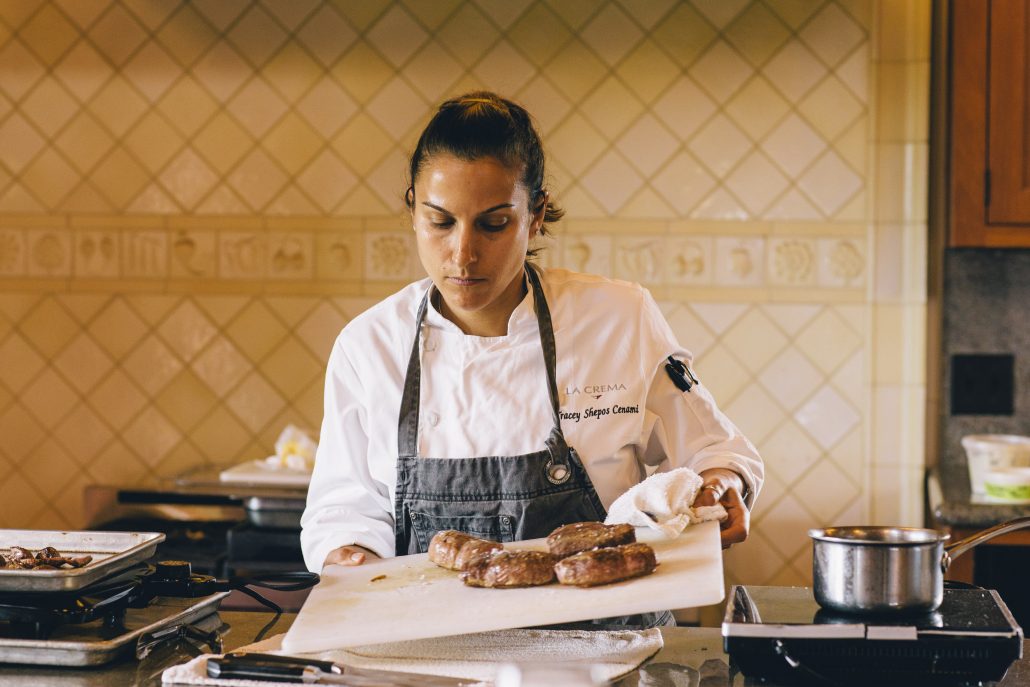 Chef Tracey Shepos Cenami prepares lunch at the La Crema Estate at Saralee's Vineyard