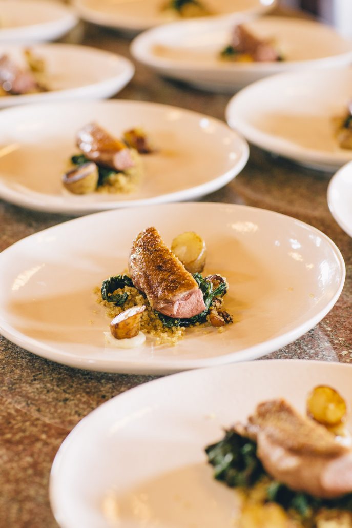 Liberty Duck Breast with Chard, Chanterelles, and Sunchokes