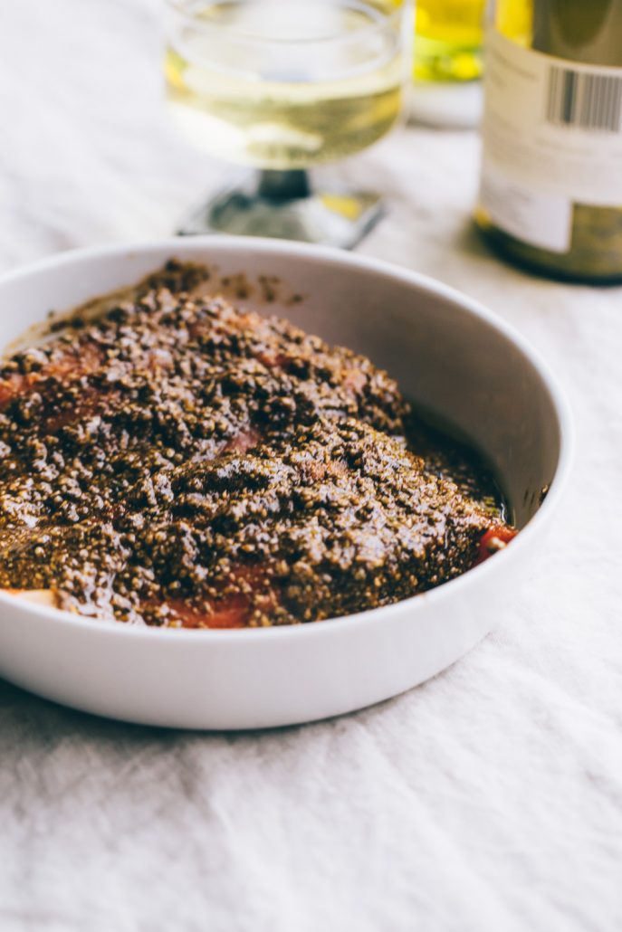 Salmon with Mole Inspired Rub & Fresh Herb Israeli Couscous